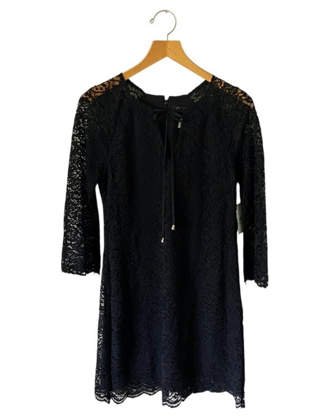 Jessica Simpson Black Floral Lace Dress 8 Long Sleeve Goth Whimsygoth NWT FLAW